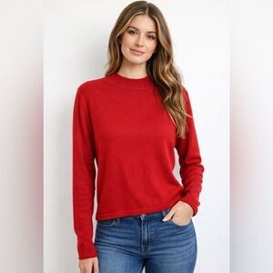Pendleton Women's Vibrant Red silk blend mock turtleneck size XL